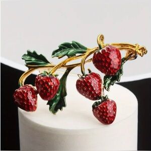 Strawberry Brooch Modern New